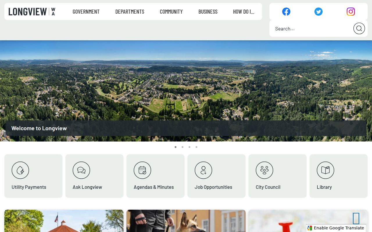 Official Longview City Hall website and municipal service page
