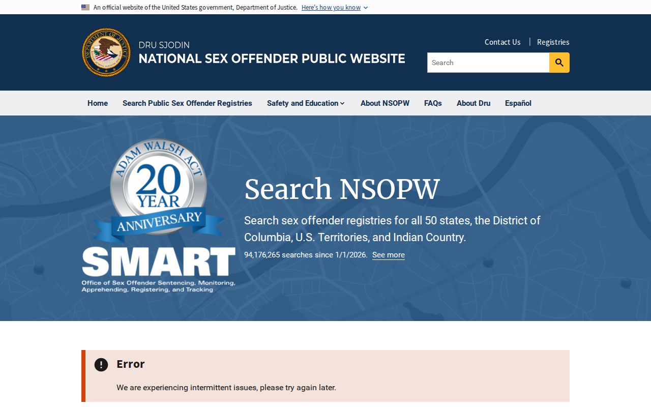 National registry search used with Cowlitz County sex offender records